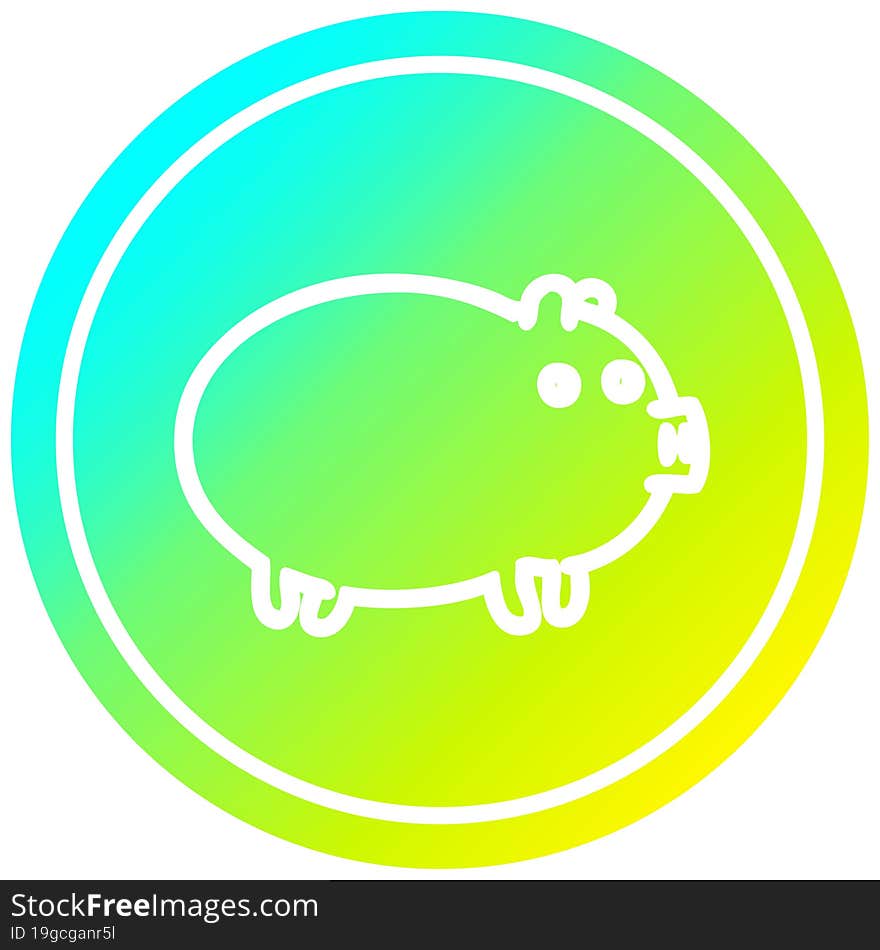 fat pig circular in cold gradient spectrum