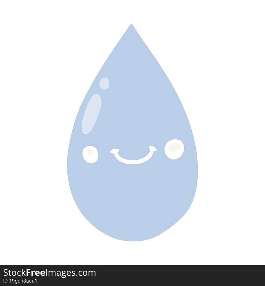 Flat Color Style Cartoon Cute Raindrop