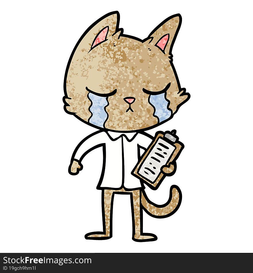 crying cartoon business cat. crying cartoon business cat