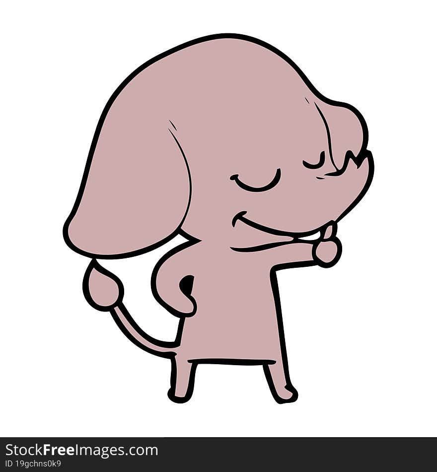 cartoon smiling elephant. cartoon smiling elephant