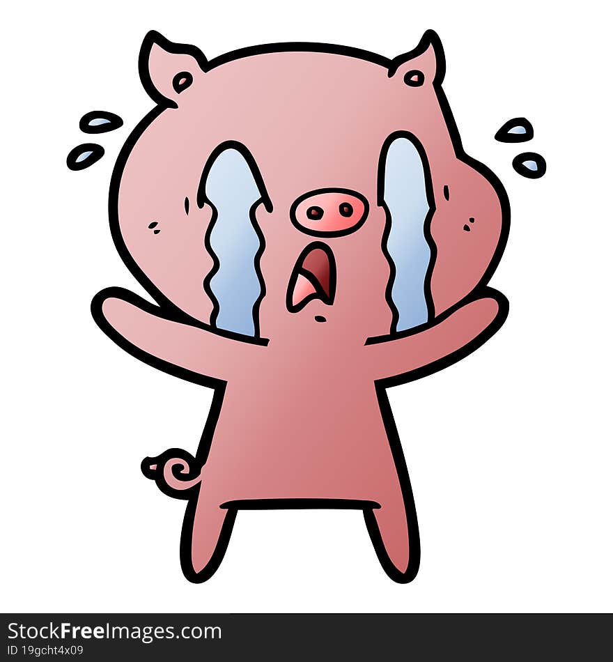 crying pig cartoon. crying pig cartoon