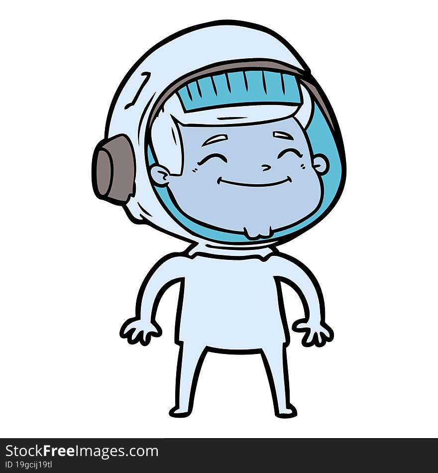 happy cartoon astronaut. happy cartoon astronaut