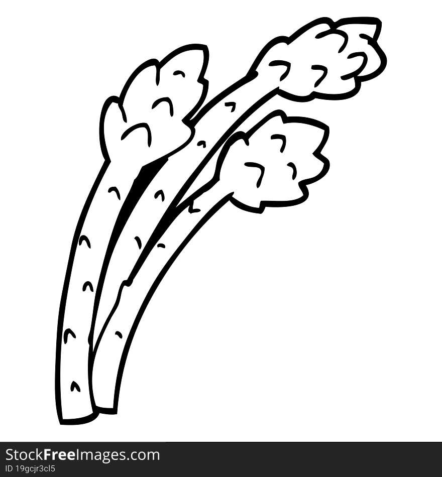 line drawing cartoon asparagus plant