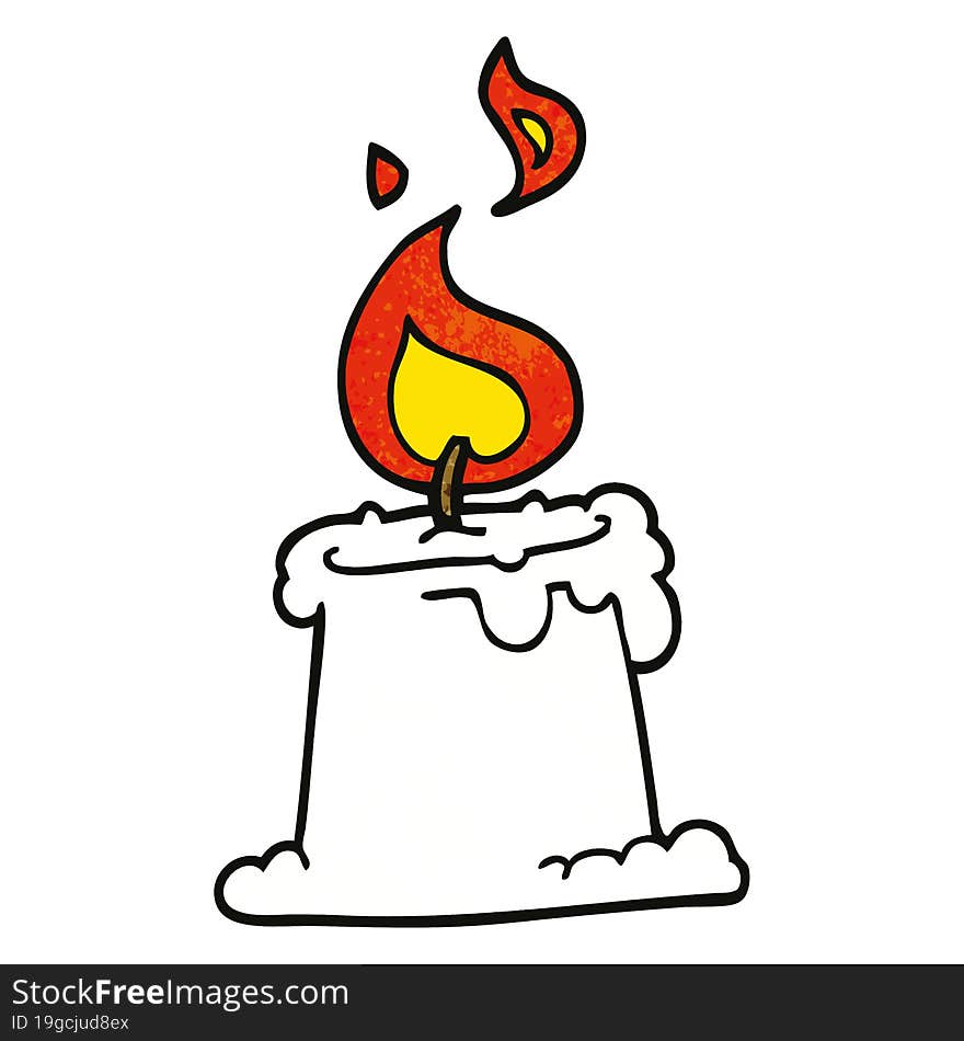 cartoon doodle candle burning