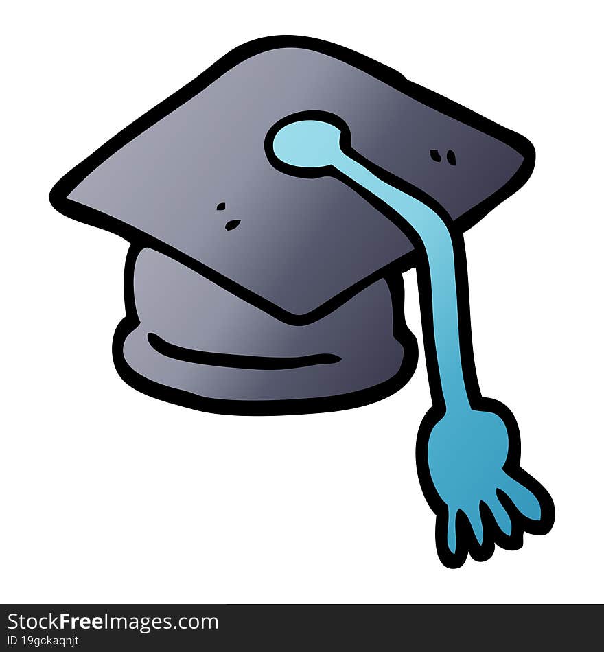 vector gradient illustration cartoon graduation hat