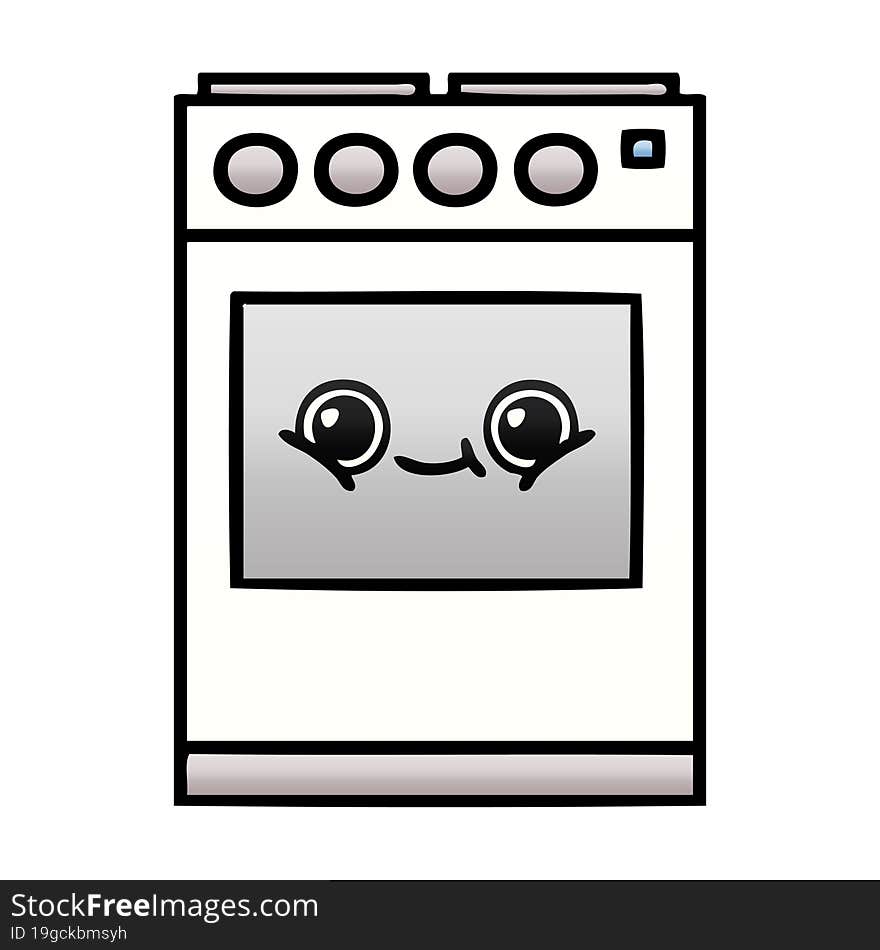 gradient shaded cartoon kitchen oven