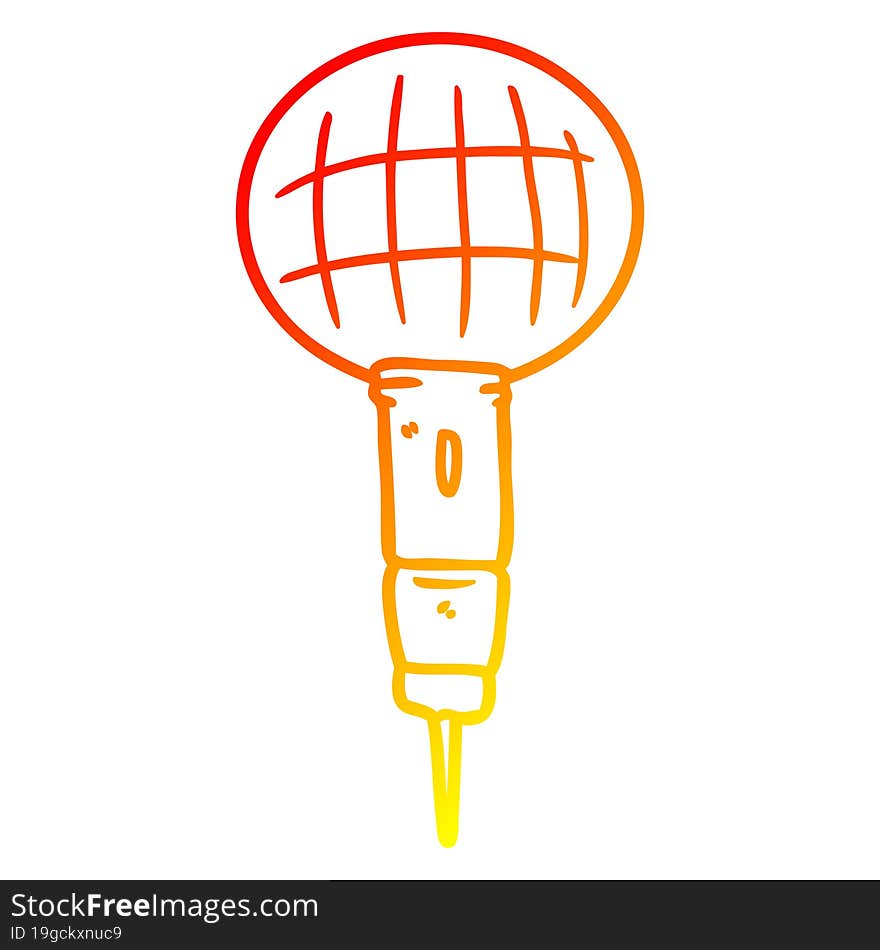 Warm Gradient Line Drawing Cartoon Microphone