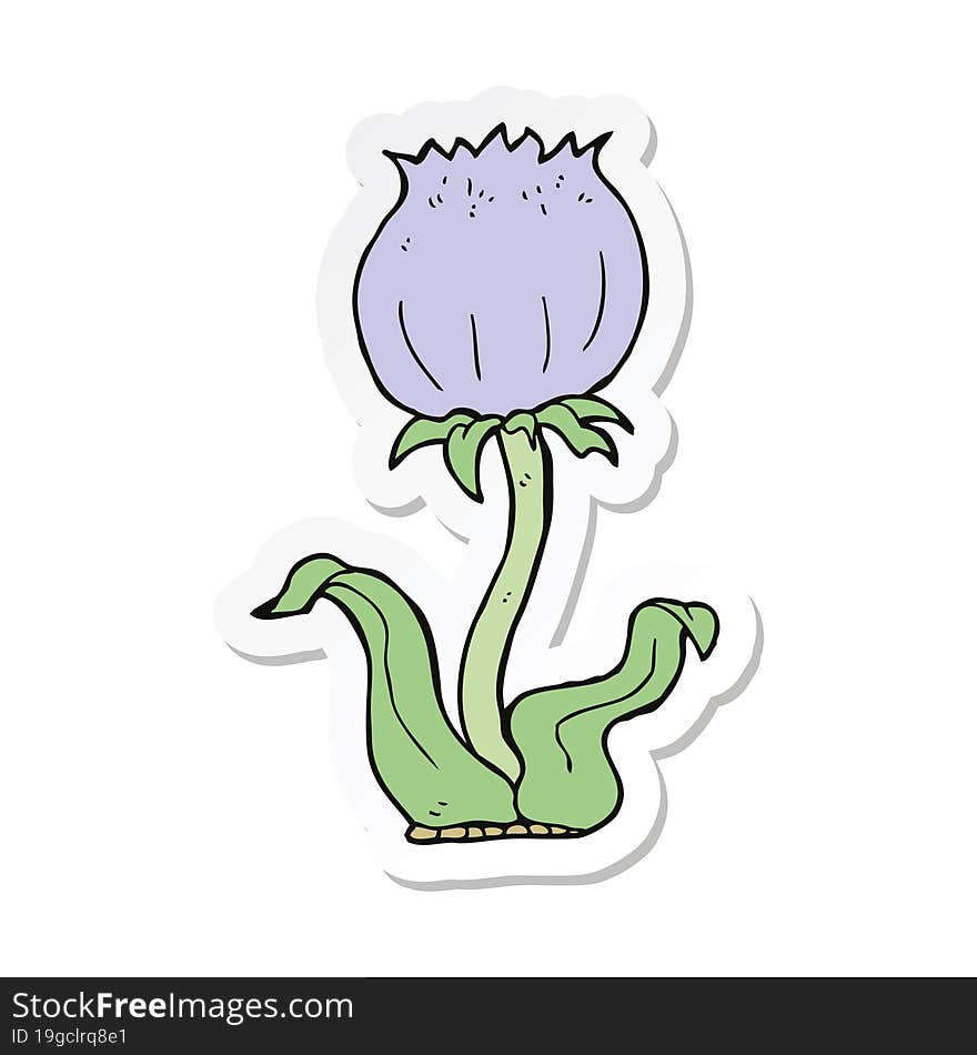 Sticker Of A Cartoon Wild Flower