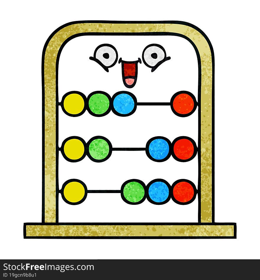 retro grunge texture cartoon abacus