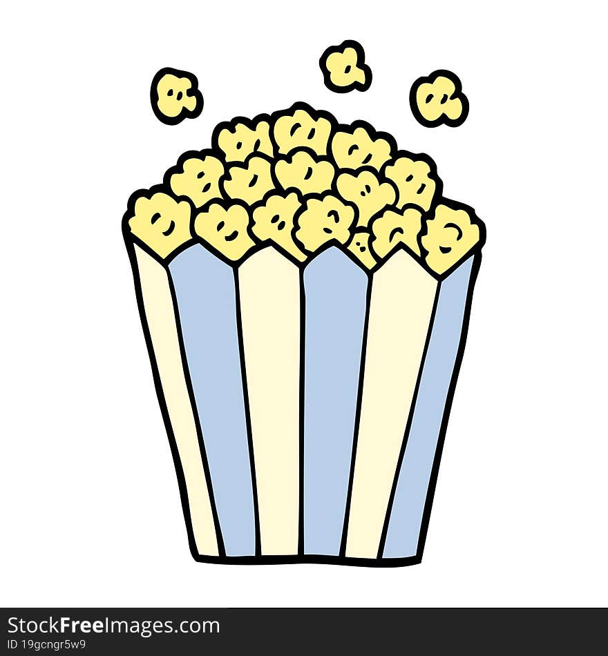 cartoon doodle popcorn