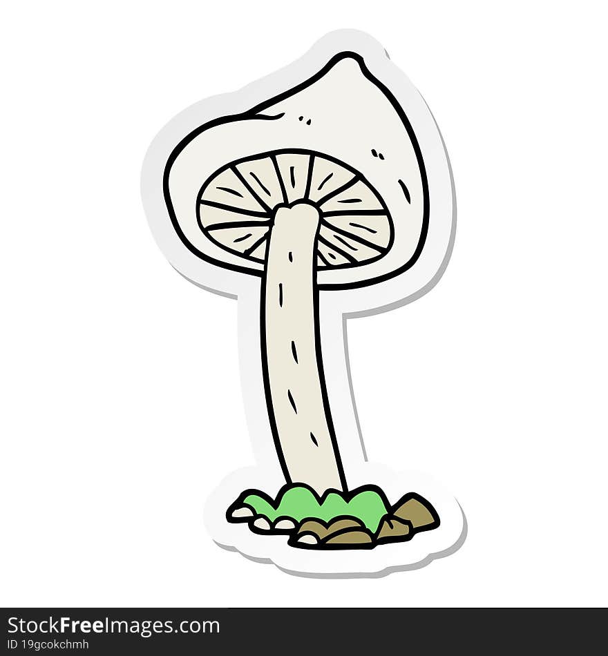 sticker of a cartoon mushroom