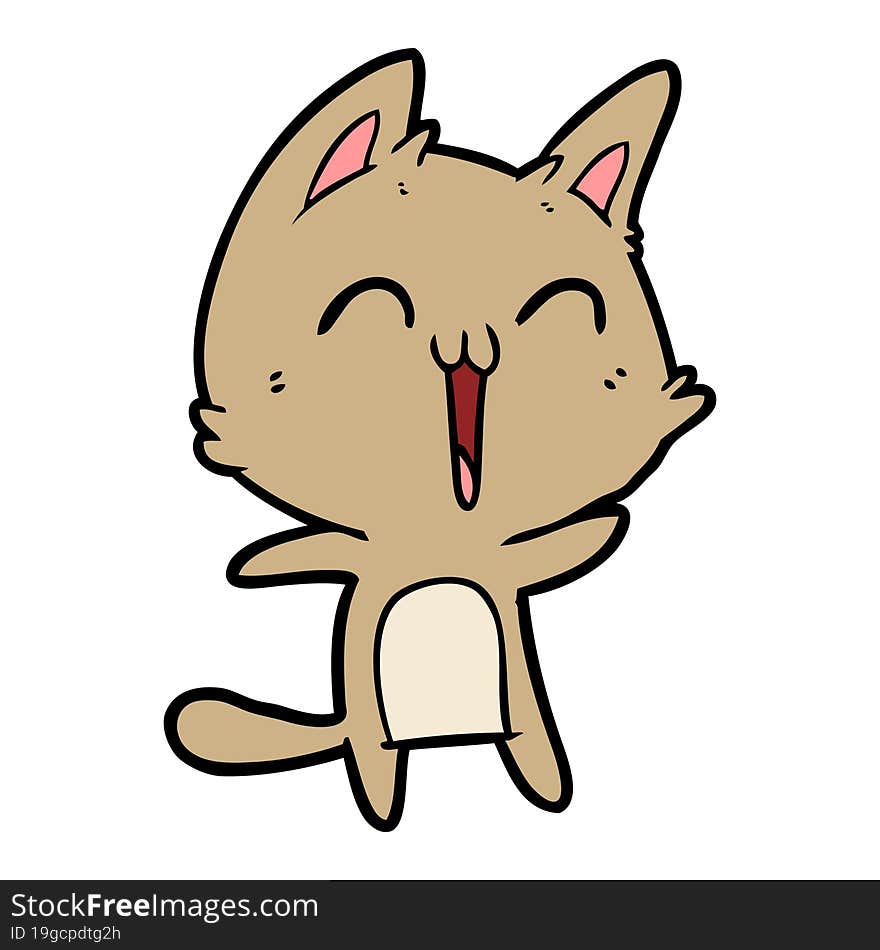 happy cartoon cat. happy cartoon cat