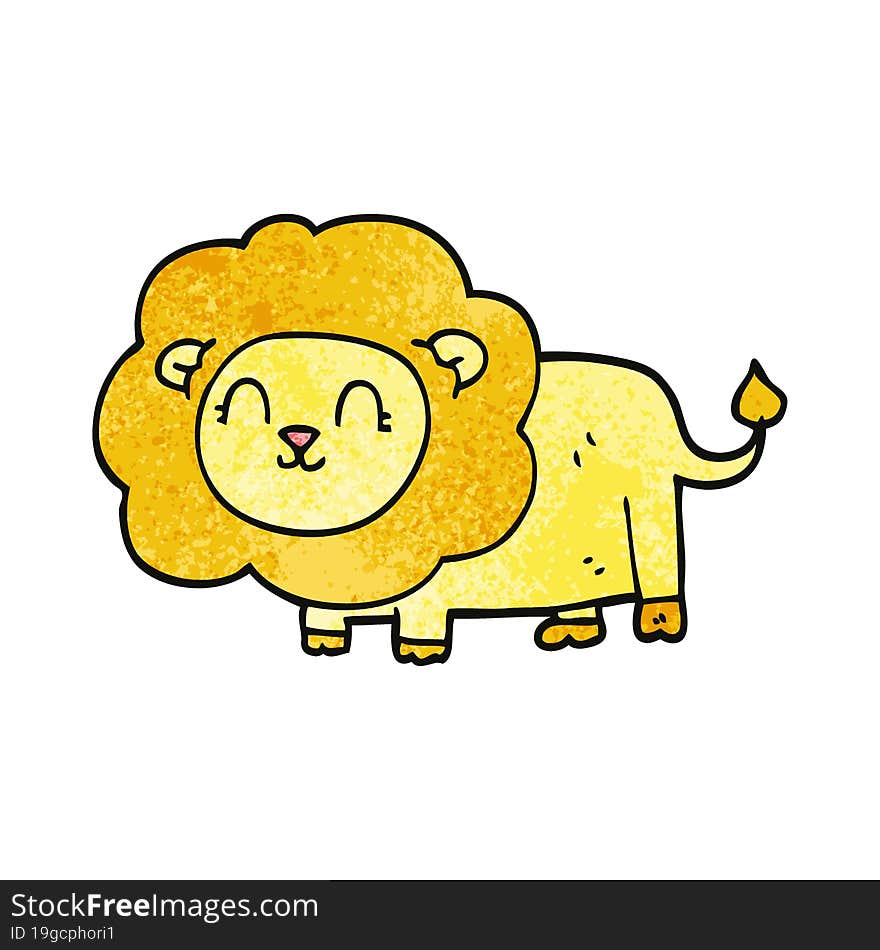 cartoon doodle lion