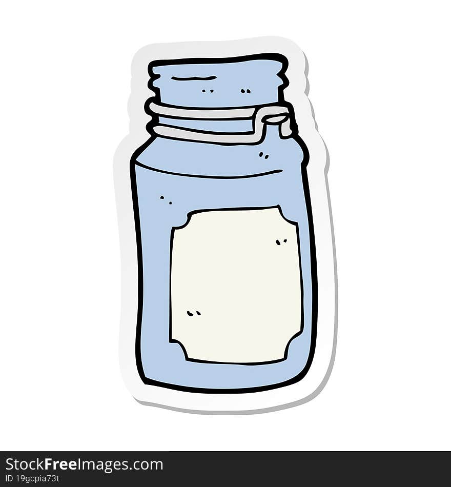 Sticker Of A Cartoon Kitchen Jar