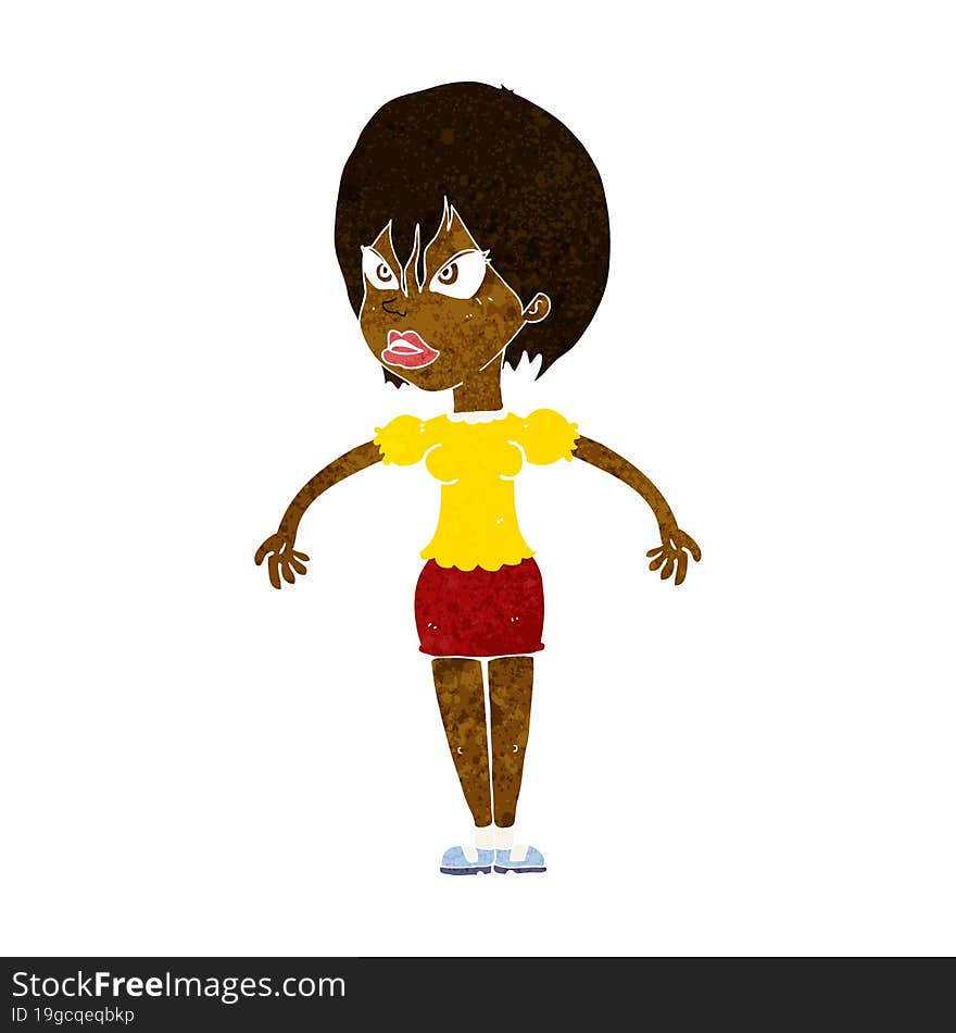 cartoon annoyed woman