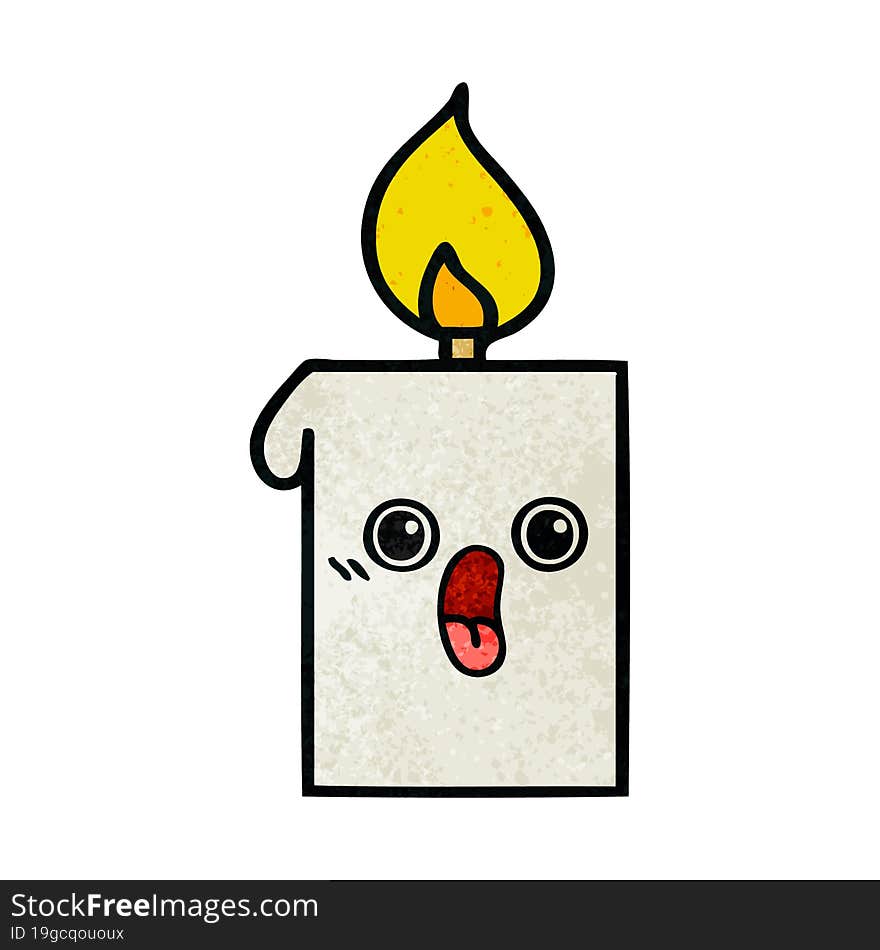 retro grunge texture cartoon lit candle