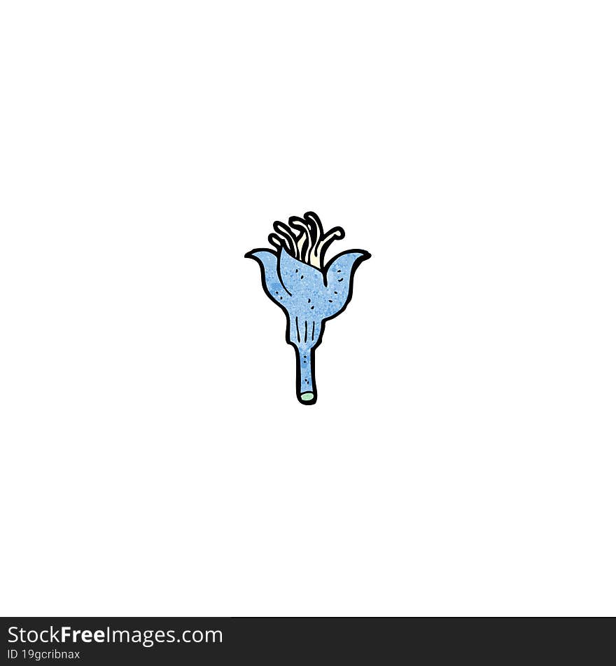 blue flower cartoon