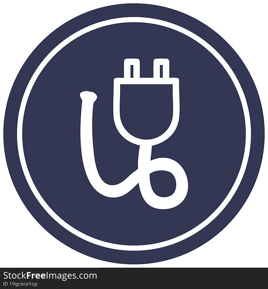 electrical plug circular icon