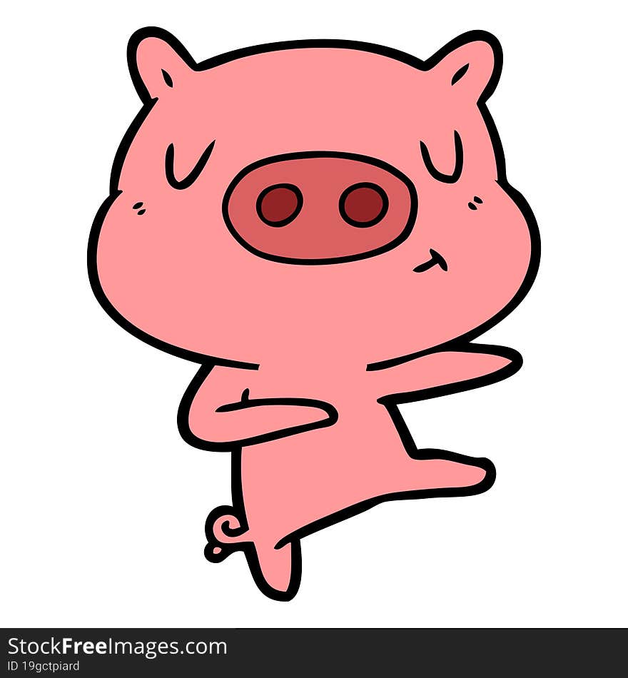 cartoon content pig dancing. cartoon content pig dancing