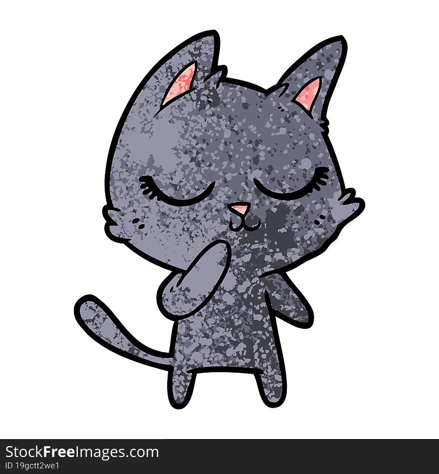 calm cartoon cat considering. calm cartoon cat considering