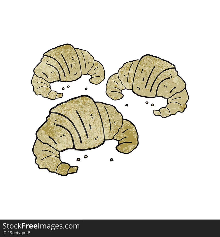 textured cartoon croissants