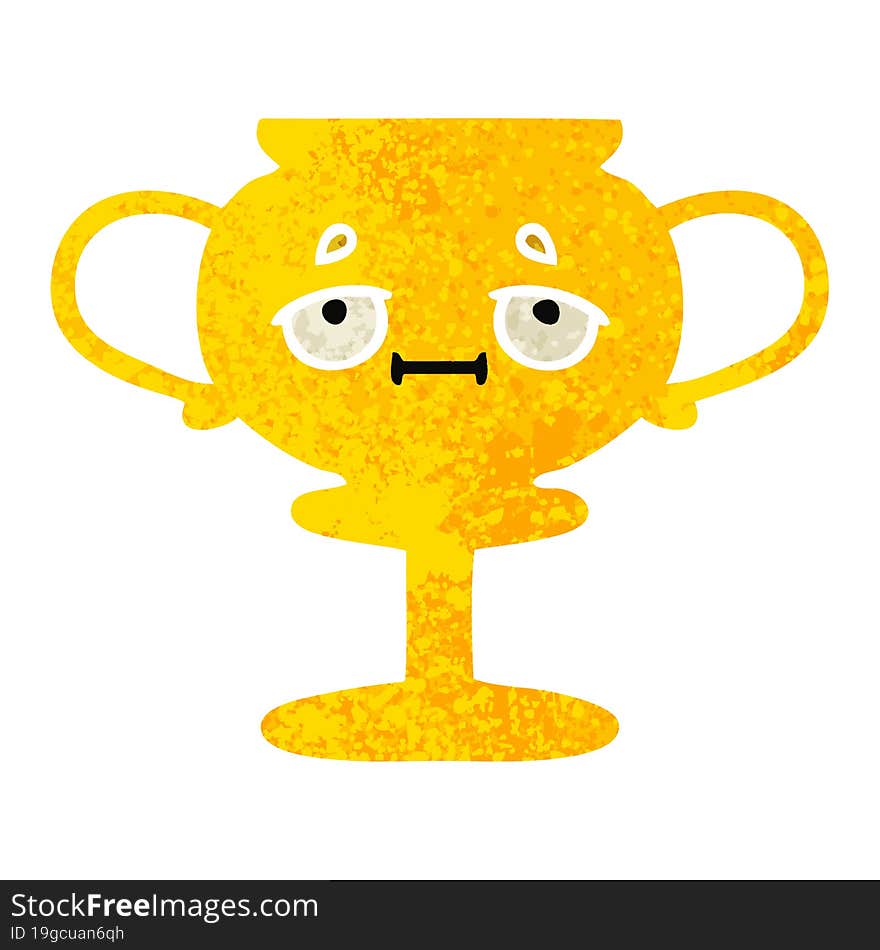 Retro Illustration Style Cartoon Trophy