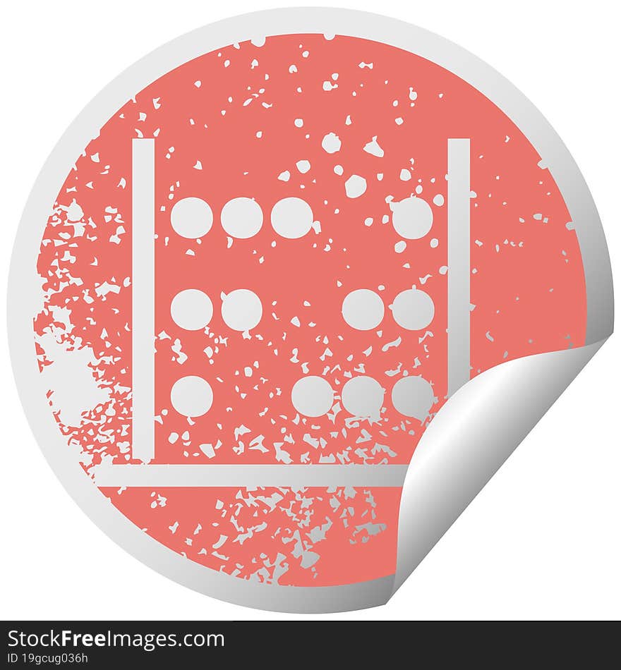 distressed circular peeling sticker symbol maths abacus