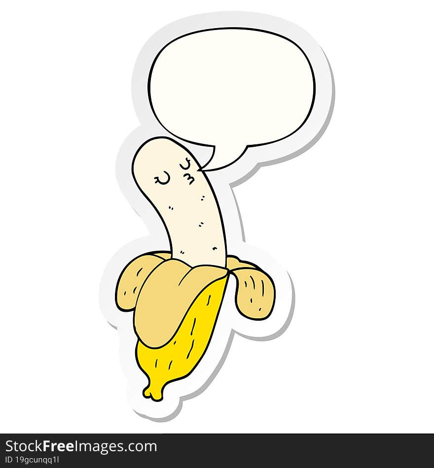 cartoon banana and speech bubble sticker