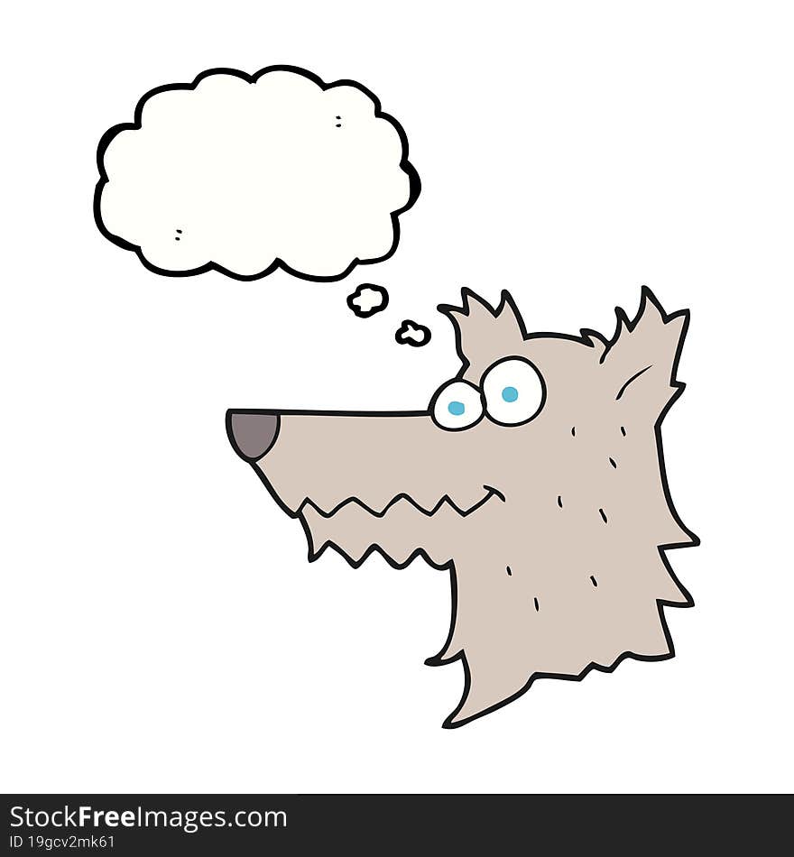 thought bubble cartoon wolf head