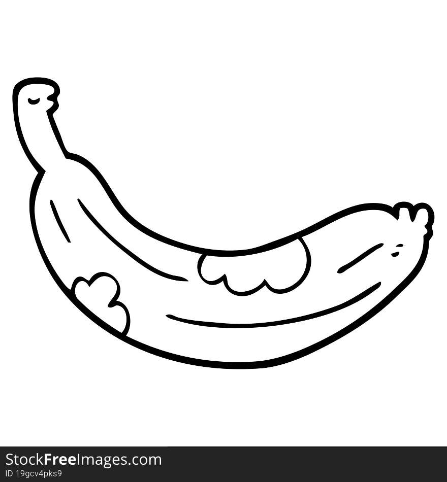 line drawing cartoon rotten banana