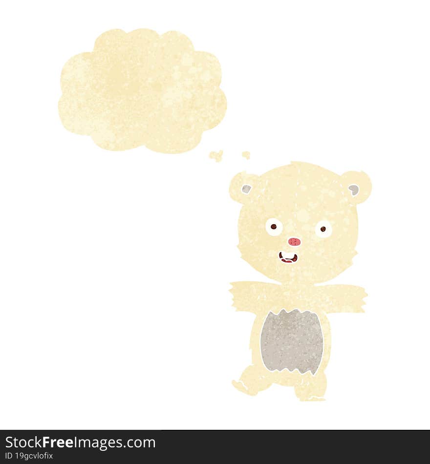 Cartoon Cute Polar Bear Cub With Thought Bubble