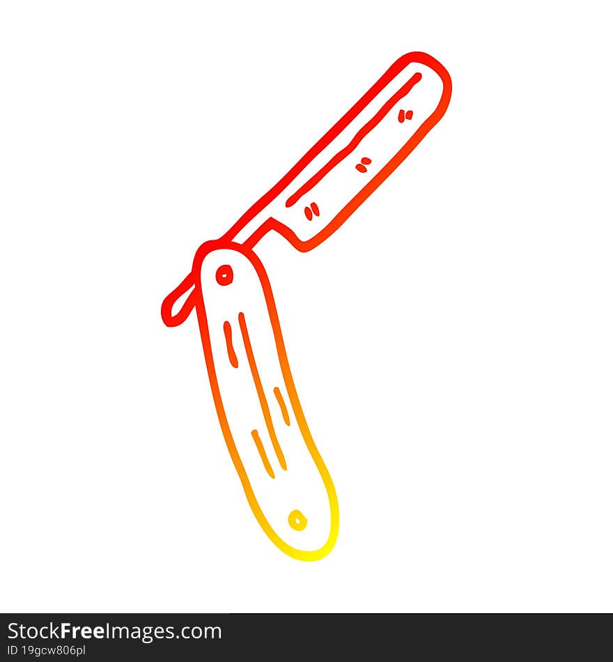 warm gradient line drawing cartoon old style razor