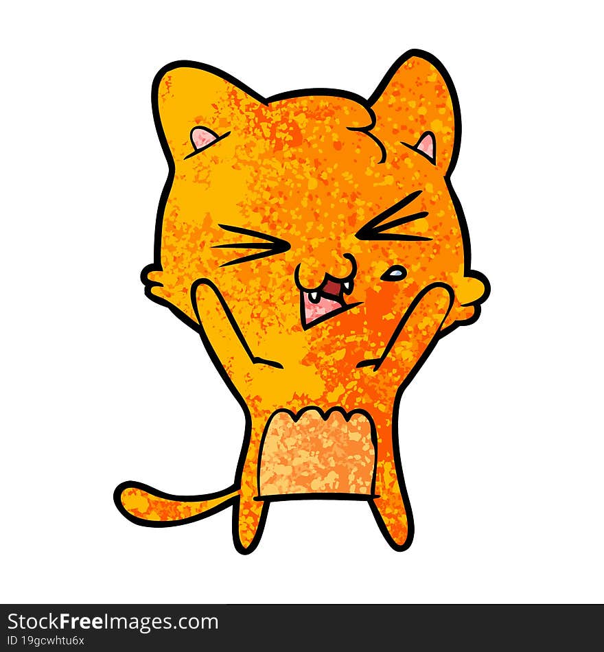 cartoon cat hissing. cartoon cat hissing