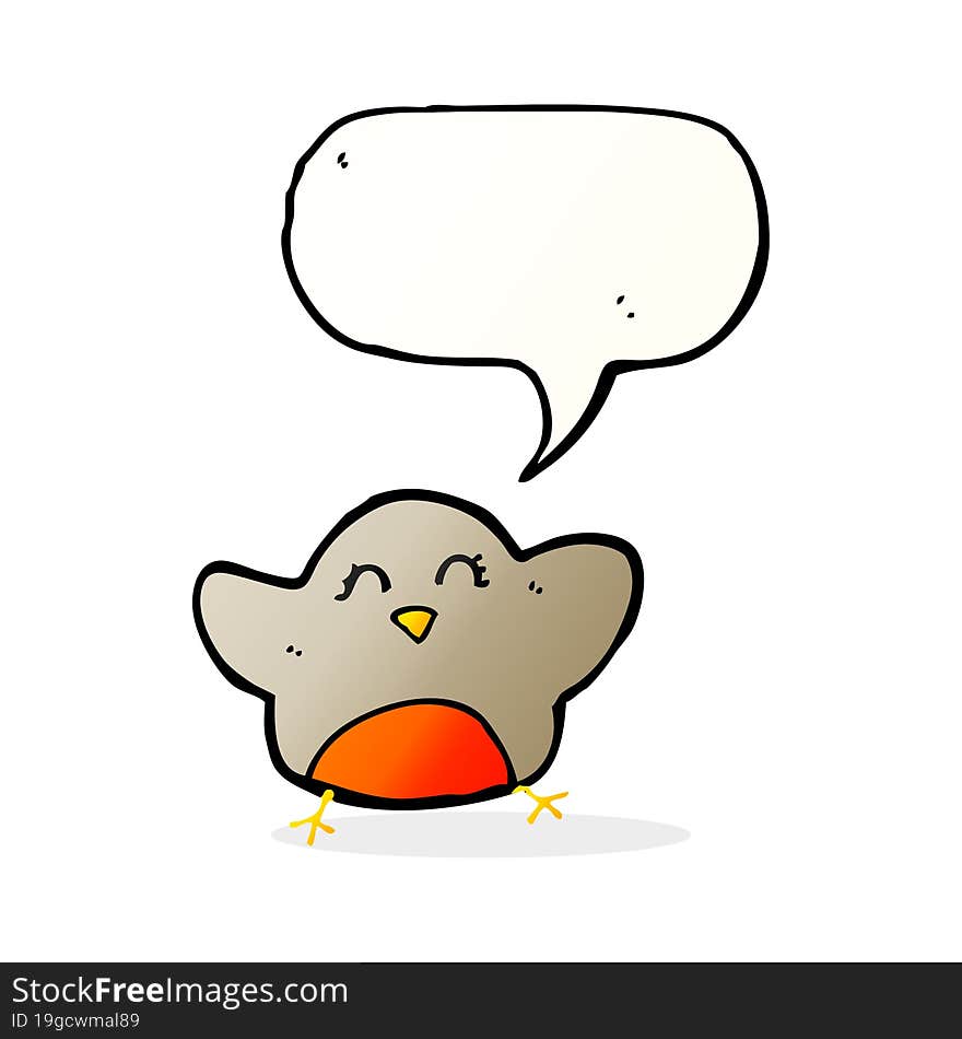 cartoon robin with speech bubble