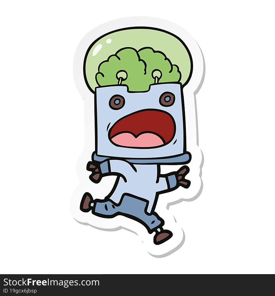 sticker of a cartoon robot