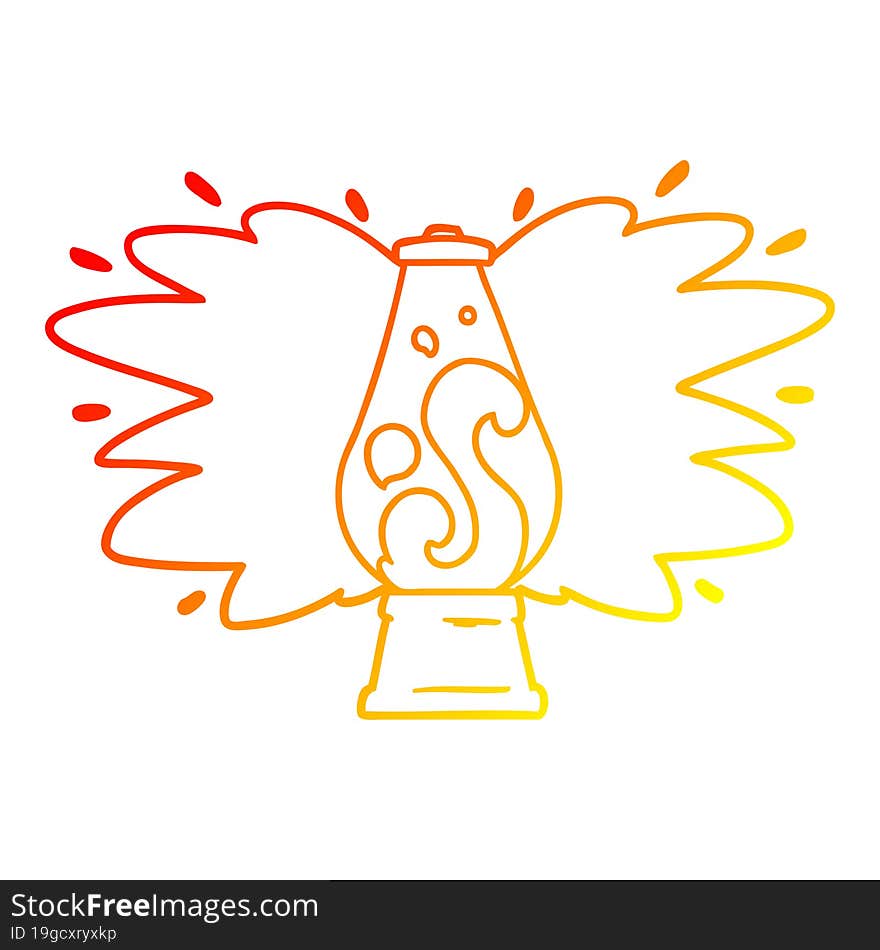 Warm Gradient Line Drawing Cartoon Retro Lava Lamp