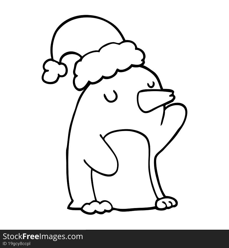 cute cartoon christmas penguin