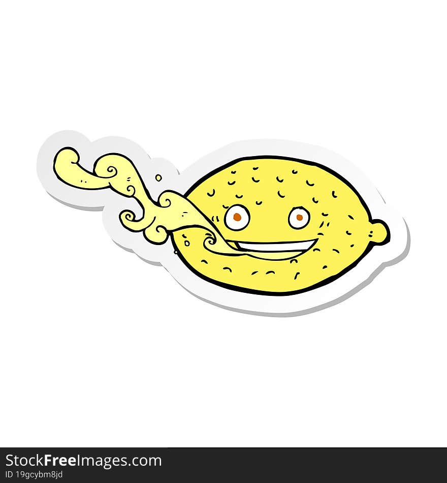 sticker of a cartoon lemon