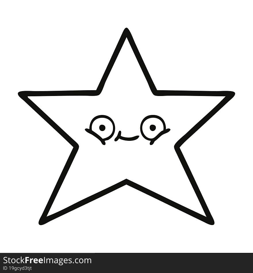 line drawing cartoon star fish