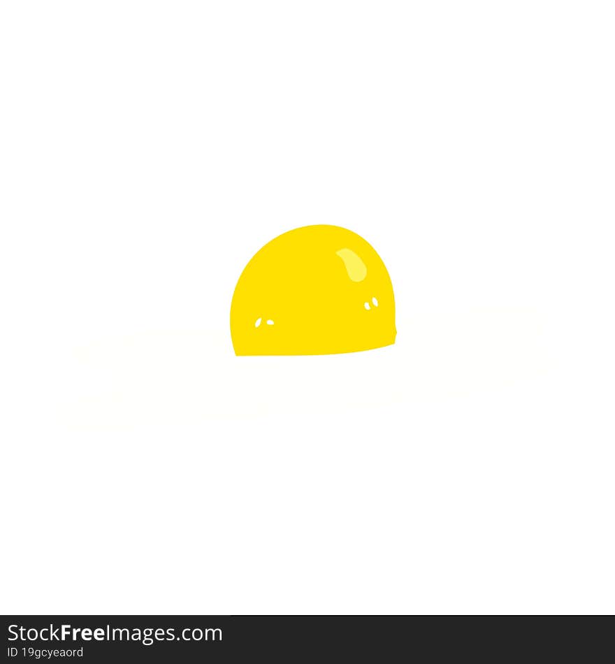 flat color illustration of a cartoon fried egg