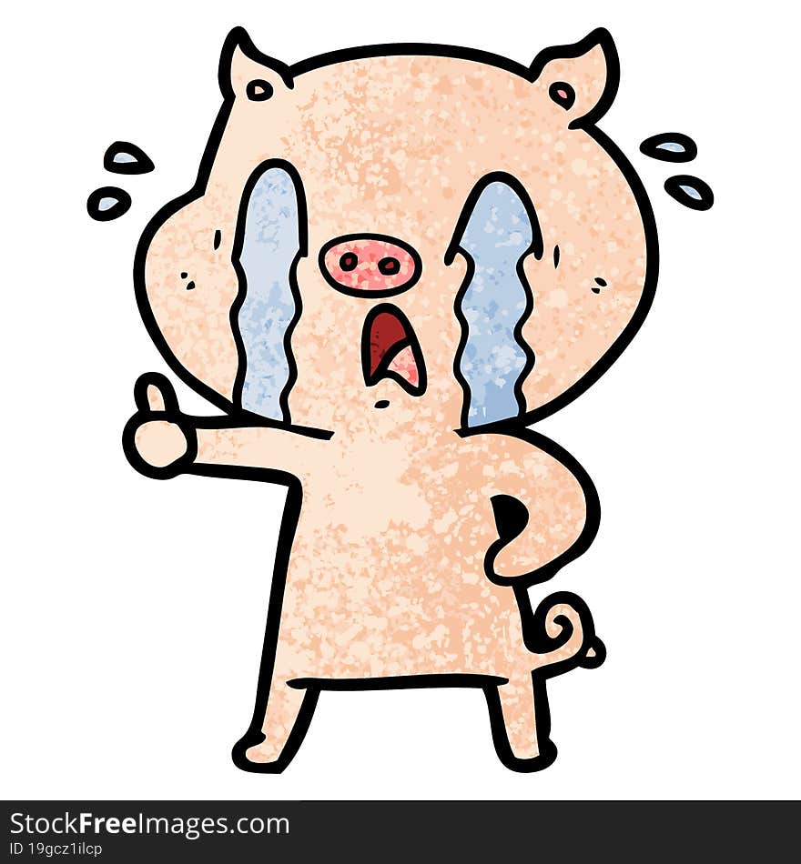 crying pig cartoon. crying pig cartoon