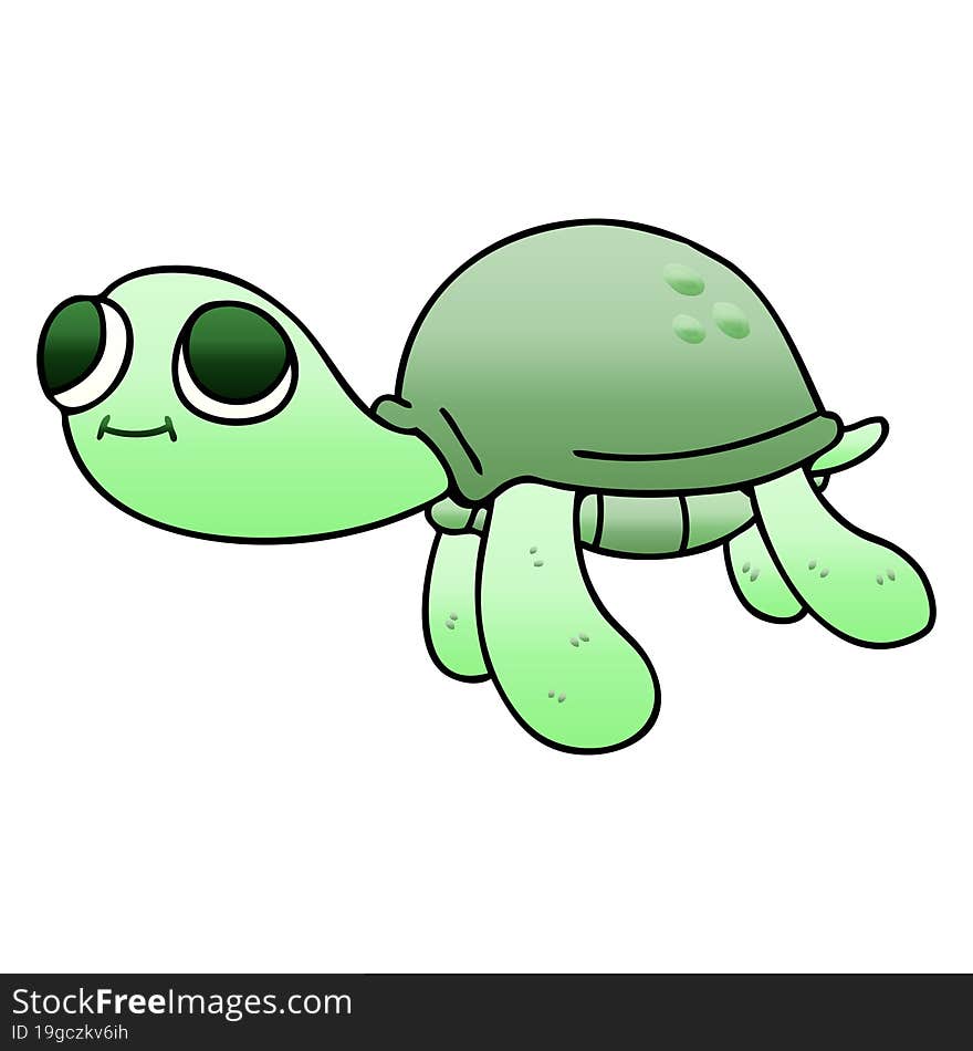 quirky gradient shaded cartoon turtle