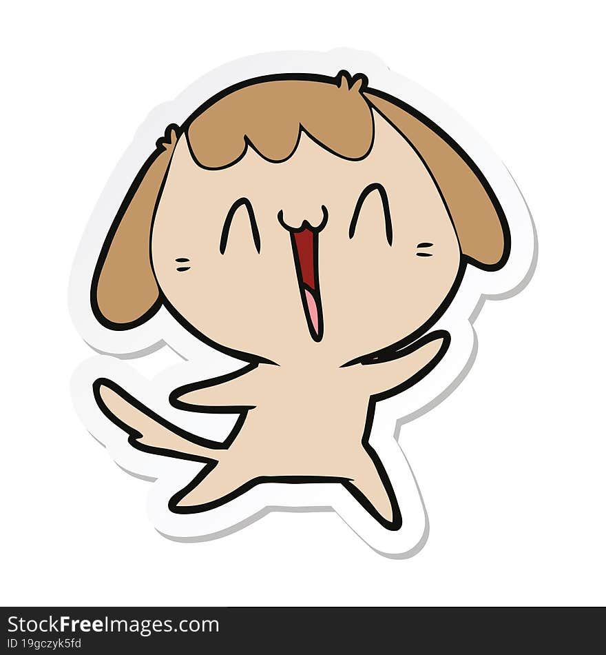 sticker of a cute cartoon dog