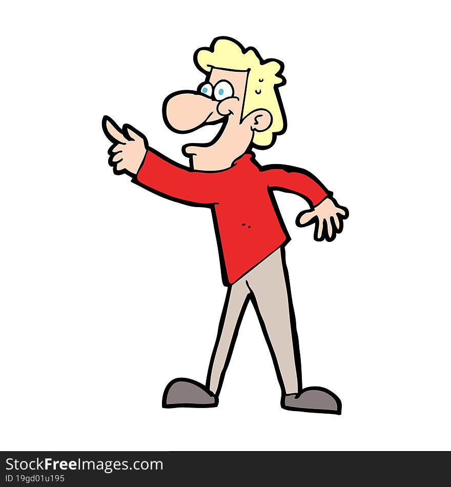 cartoon man pointing and laughing