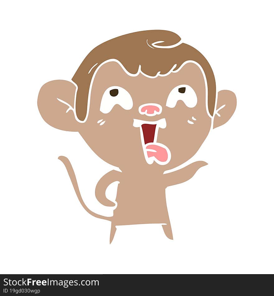 crazy flat color style cartoon monkey