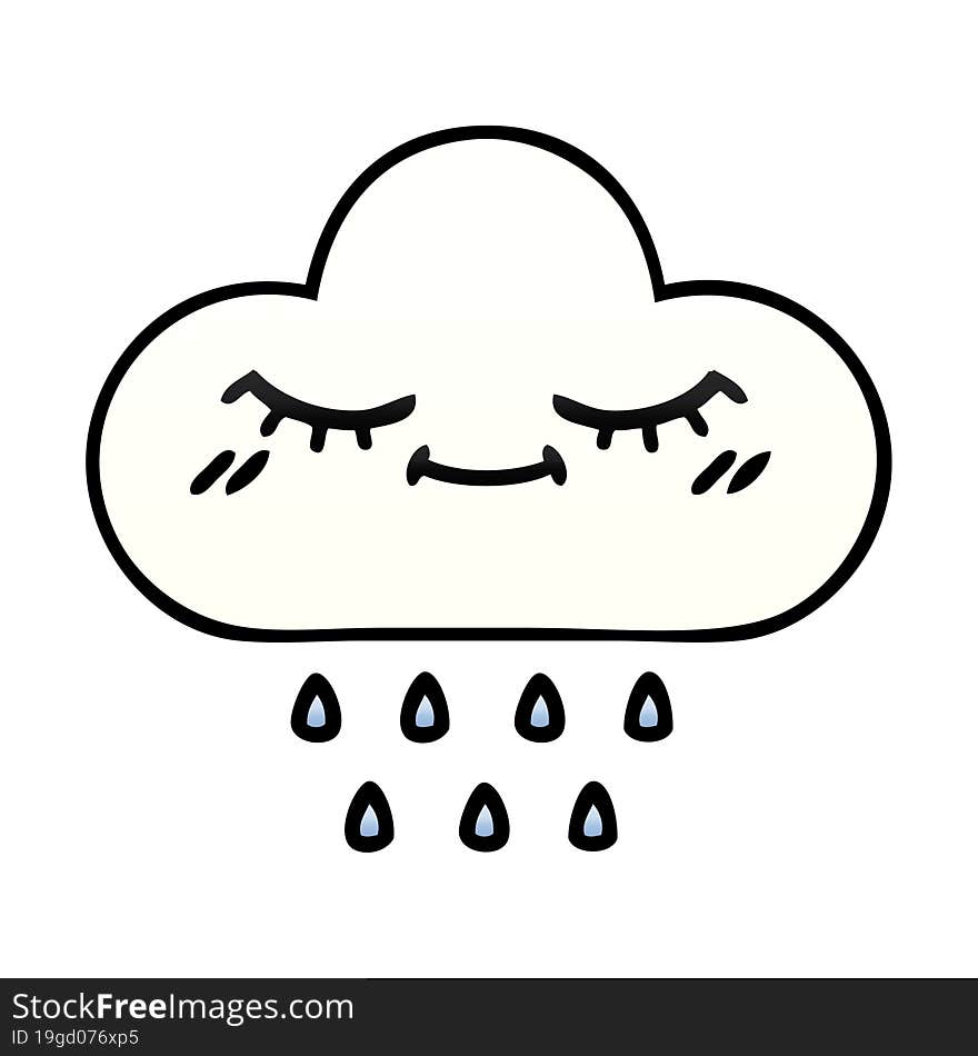 gradient shaded cartoon rain cloud