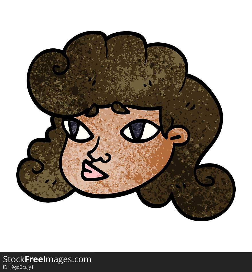 cartoon doodle female face