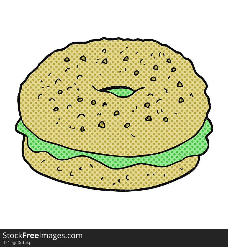 cartoon bagel