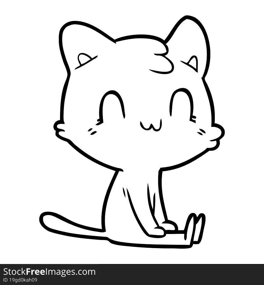 cartoon happy cat. cartoon happy cat