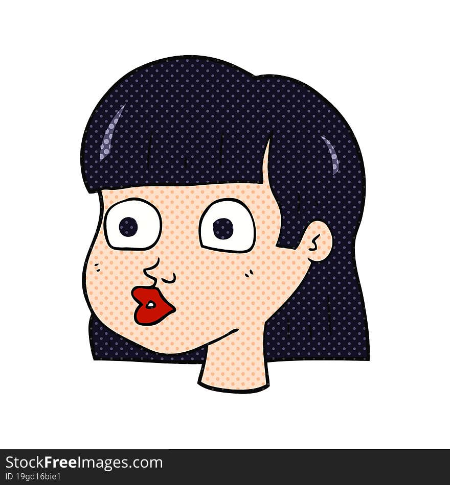 cartoon female face